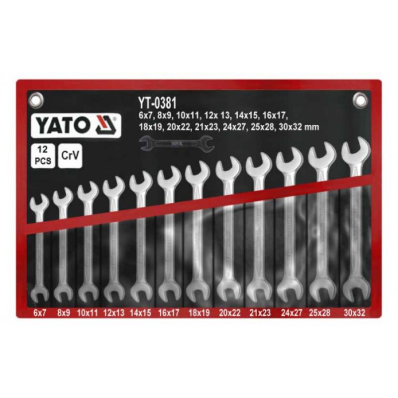 Yato Double Open End Spanner 12pcs/set 6x7-30x32mm