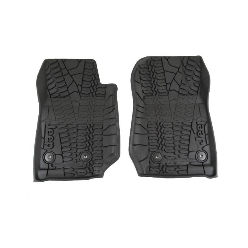 MOPAR Floor Slush Mats with Tire Tread Pattern - Jeep Wrangler JKU 4 Door ( 2014 - 2018 )