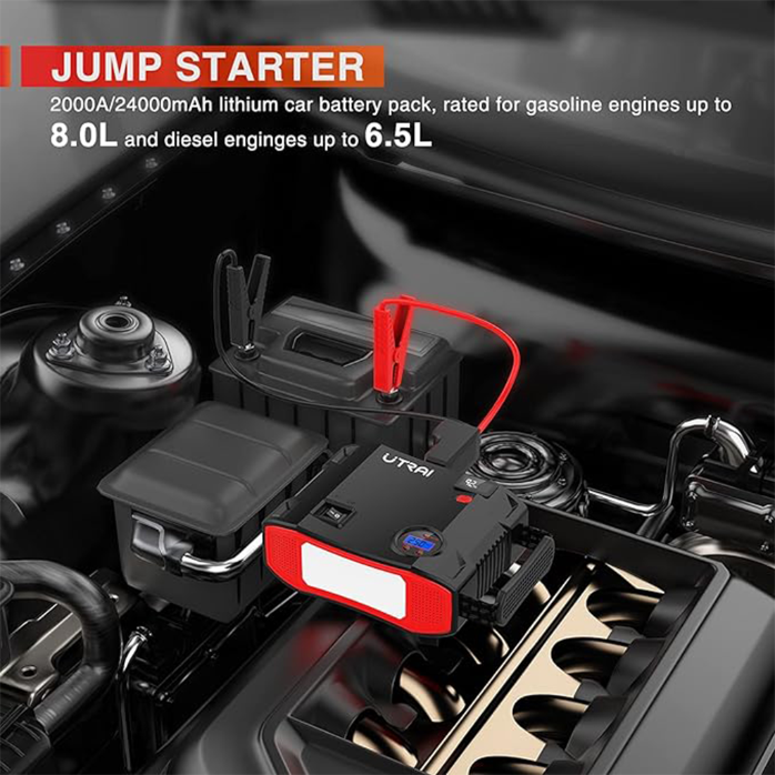 UTRAI Jstar 5 Portable Jump Starter & Air Compressor – 2000A 24000mAh