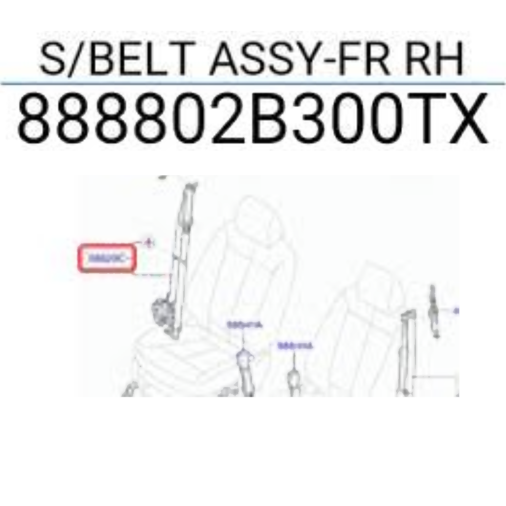 Belt Assembly Seat Front Right Side - 888802B300TX