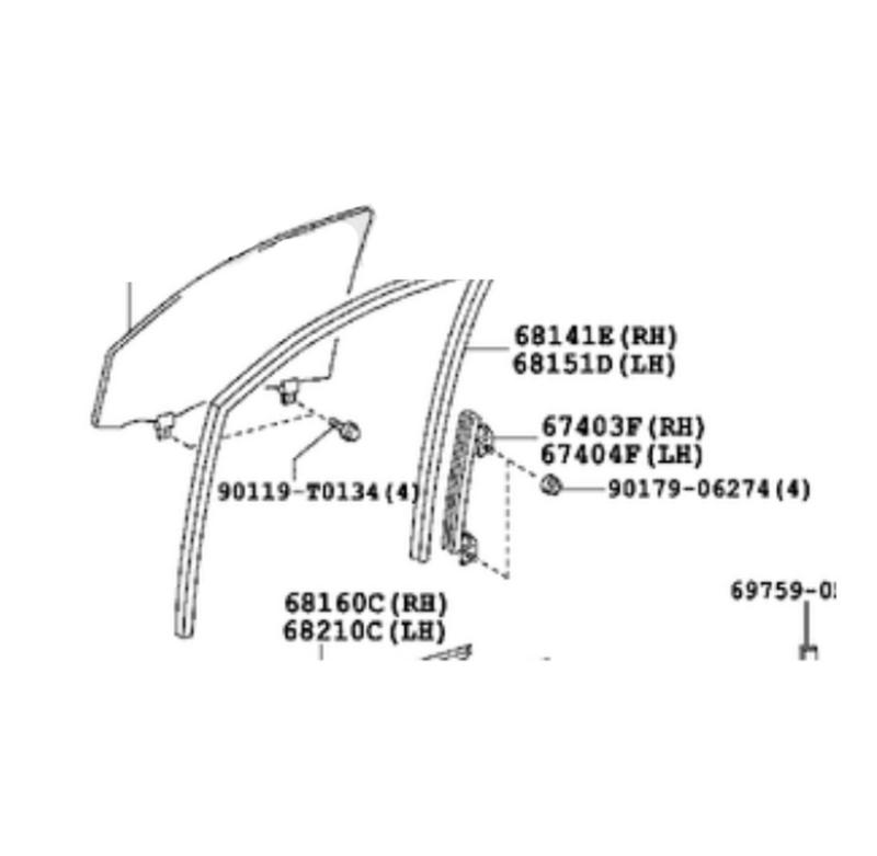 Glass Assembly Front Door Window Right - 681010K111