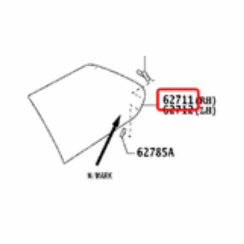 Glass Assembly Side Window Right Side - 62711BZ211