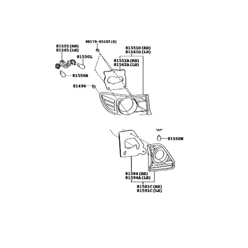 Combination Lamp Assembly Rear Left Inner - 8159102360