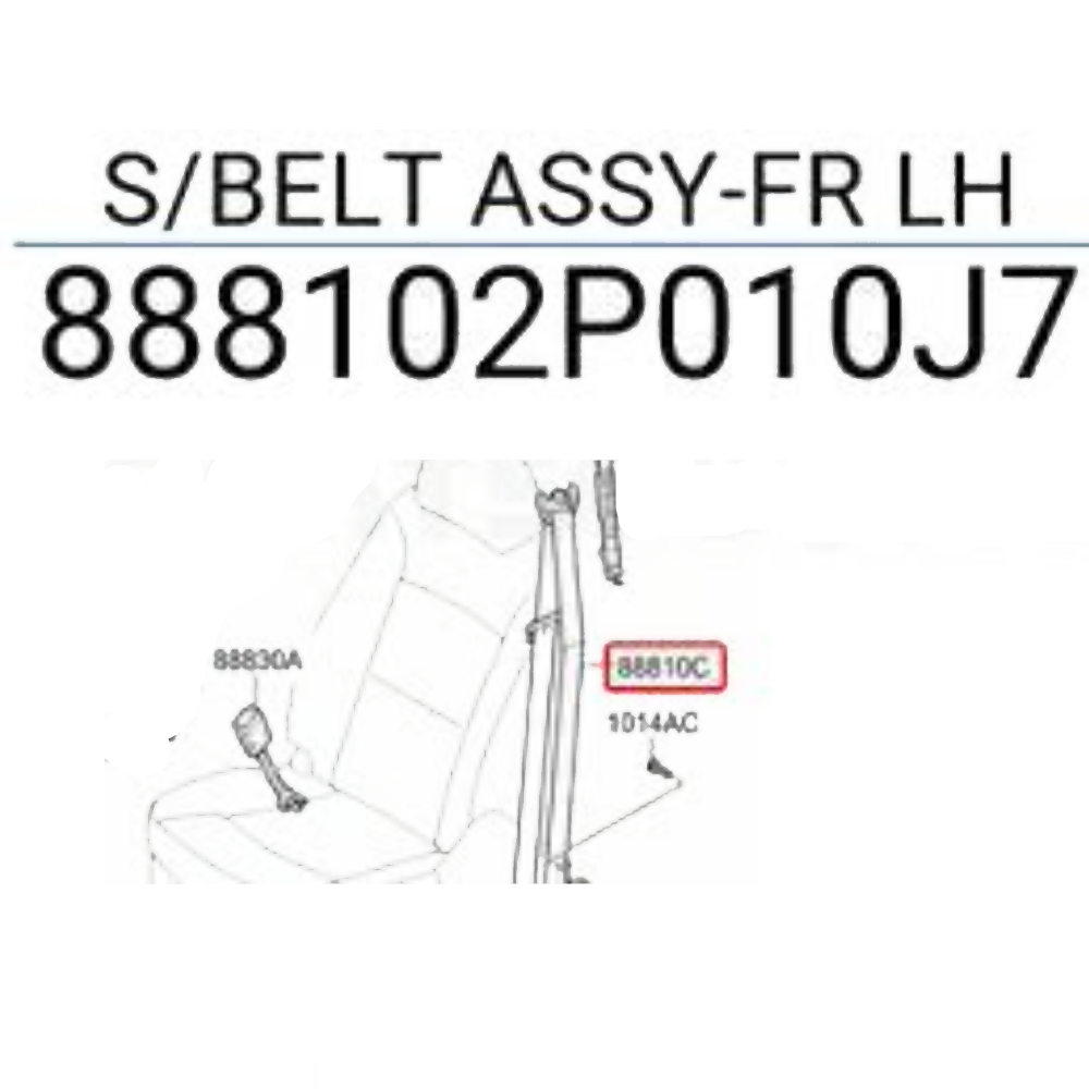 Belt Assembly Seat Front Left Side - 888102P010J7