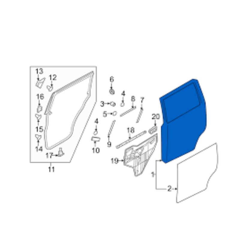 Door Assembly Rear Right Side - H210M5ZAMA