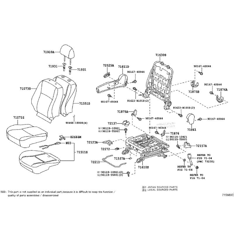 Slider Assembly Seat - 7162006160
