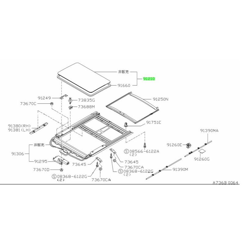 Lid Assembly Sunroof - 91210VB010