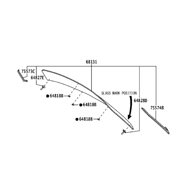 Glass Assembly Windshield Rear - 68105BZ330