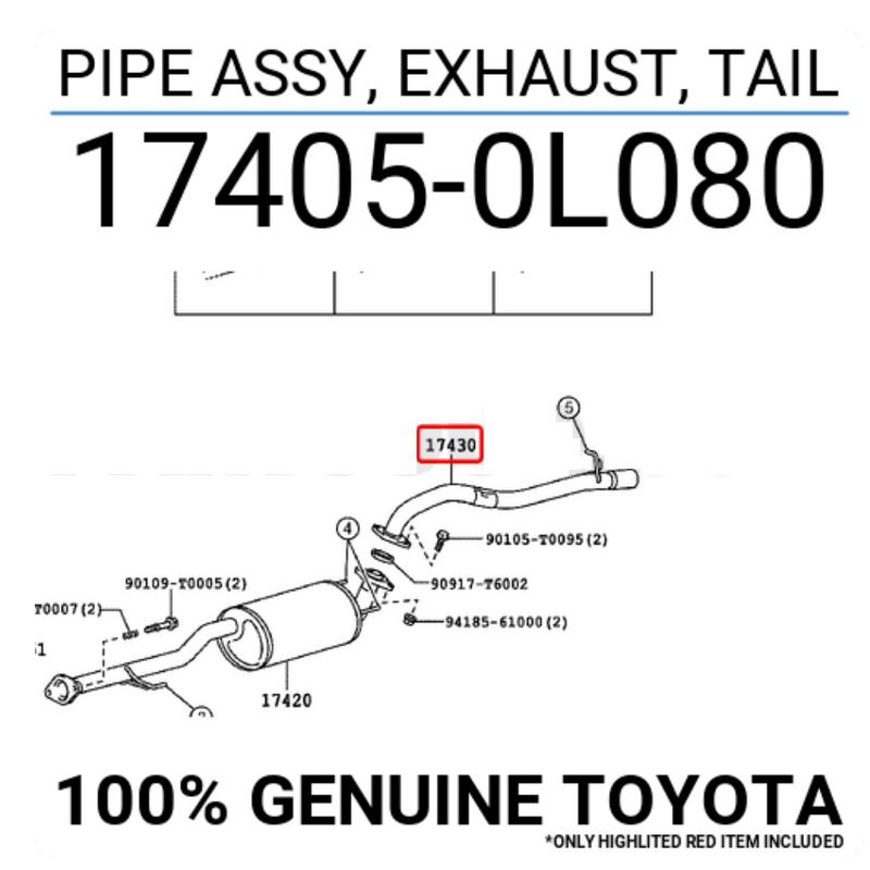 Muffler Assembly Post-Tail Pipe - 174050L080