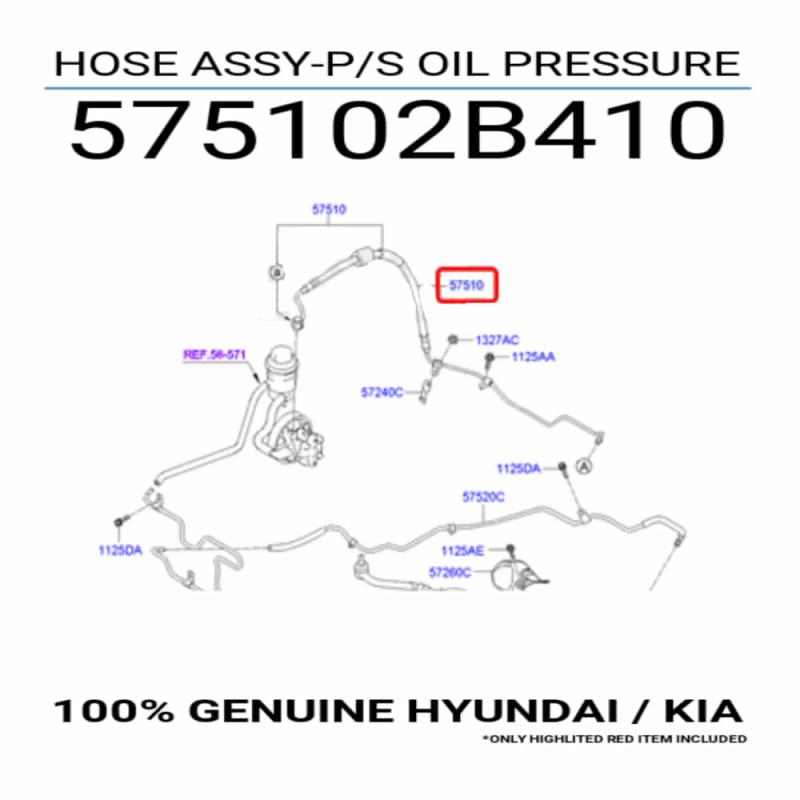 Hose Assembly Power Steering High Pressure - 575102B410