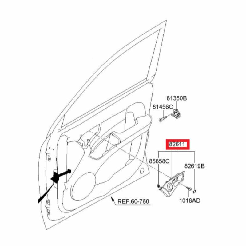 Handle Door Front Inner - 826111F011UB